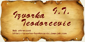 Izvorka Teodorčević vizit kartica